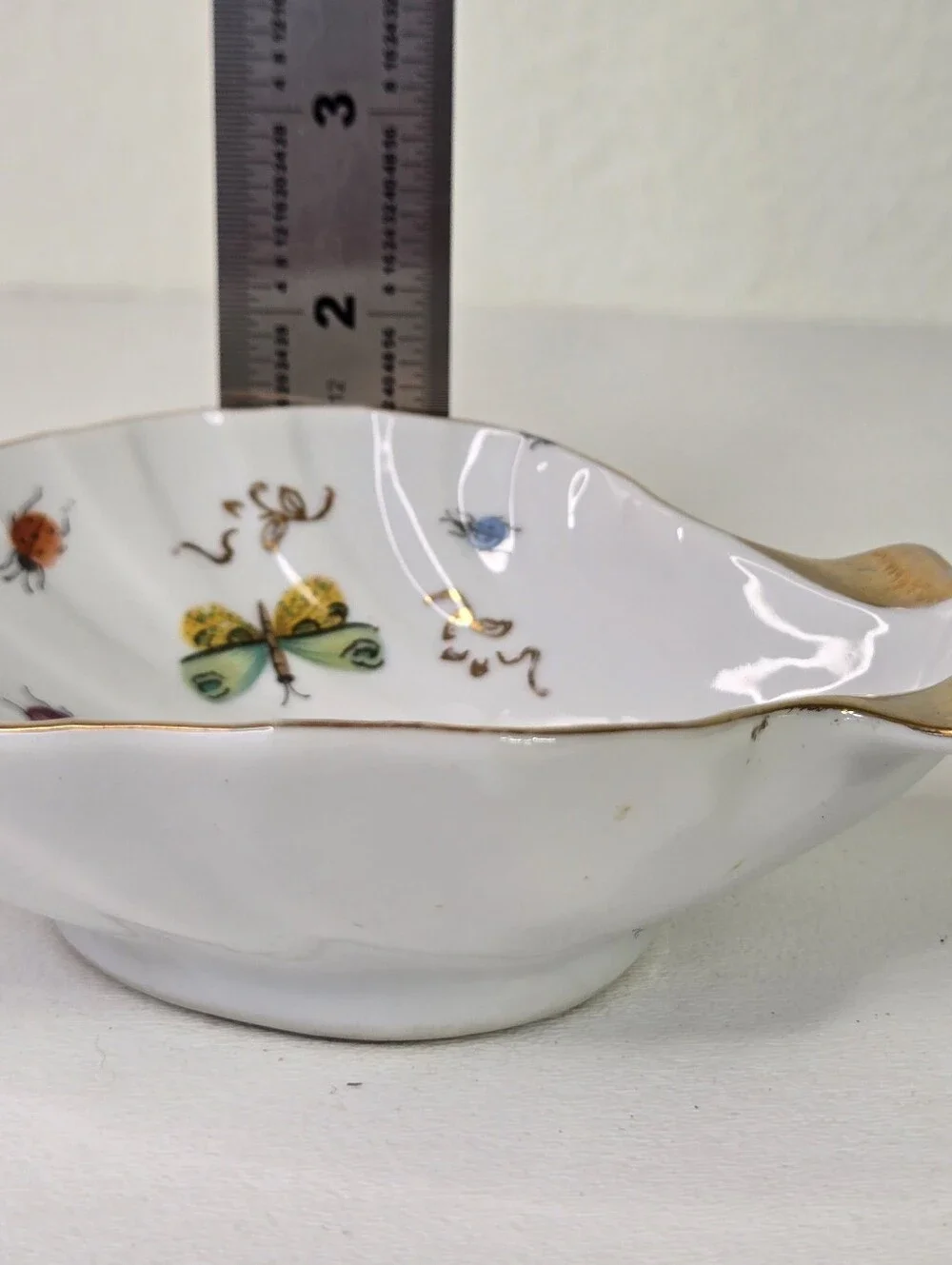 VTG Ardalt Porcelain Gold Trim Insects Bugs Japan Hand Painted Trinket‎ Dish